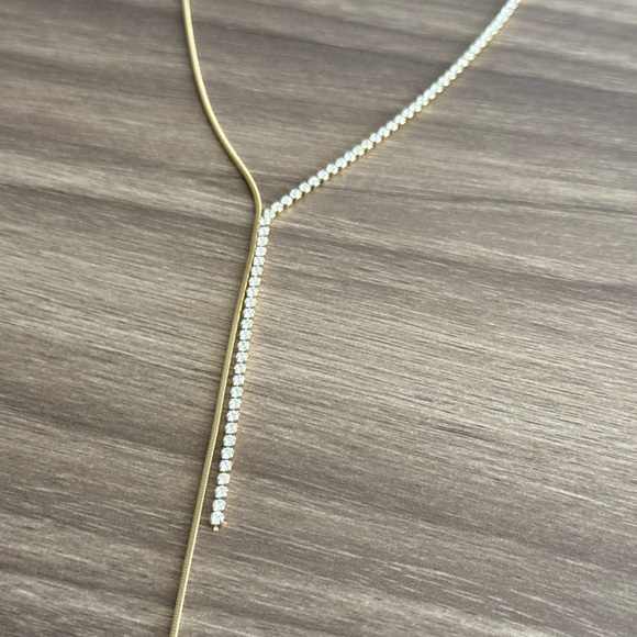 Diamond Lariat Necklace Q829 - Picture 4 of 6